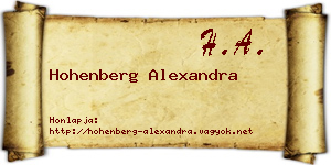 Hohenberg Alexandra névjegykártya